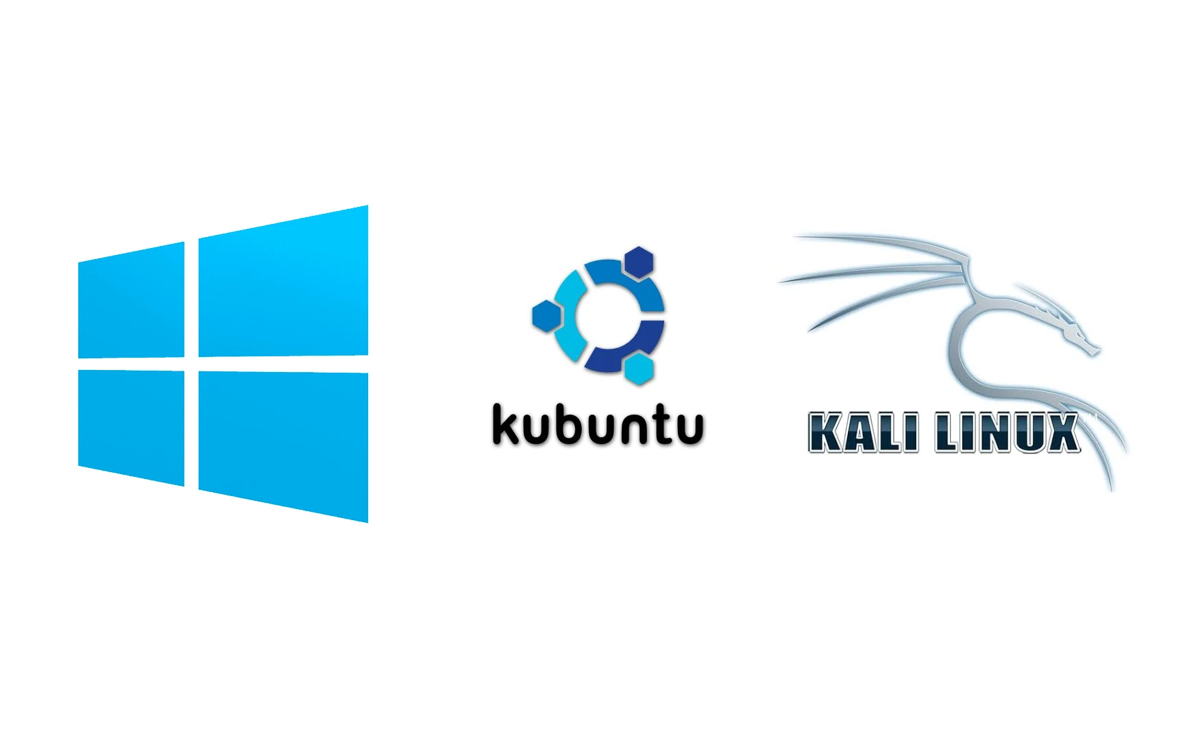 Windows 11, KUbuntu y Kali Linux