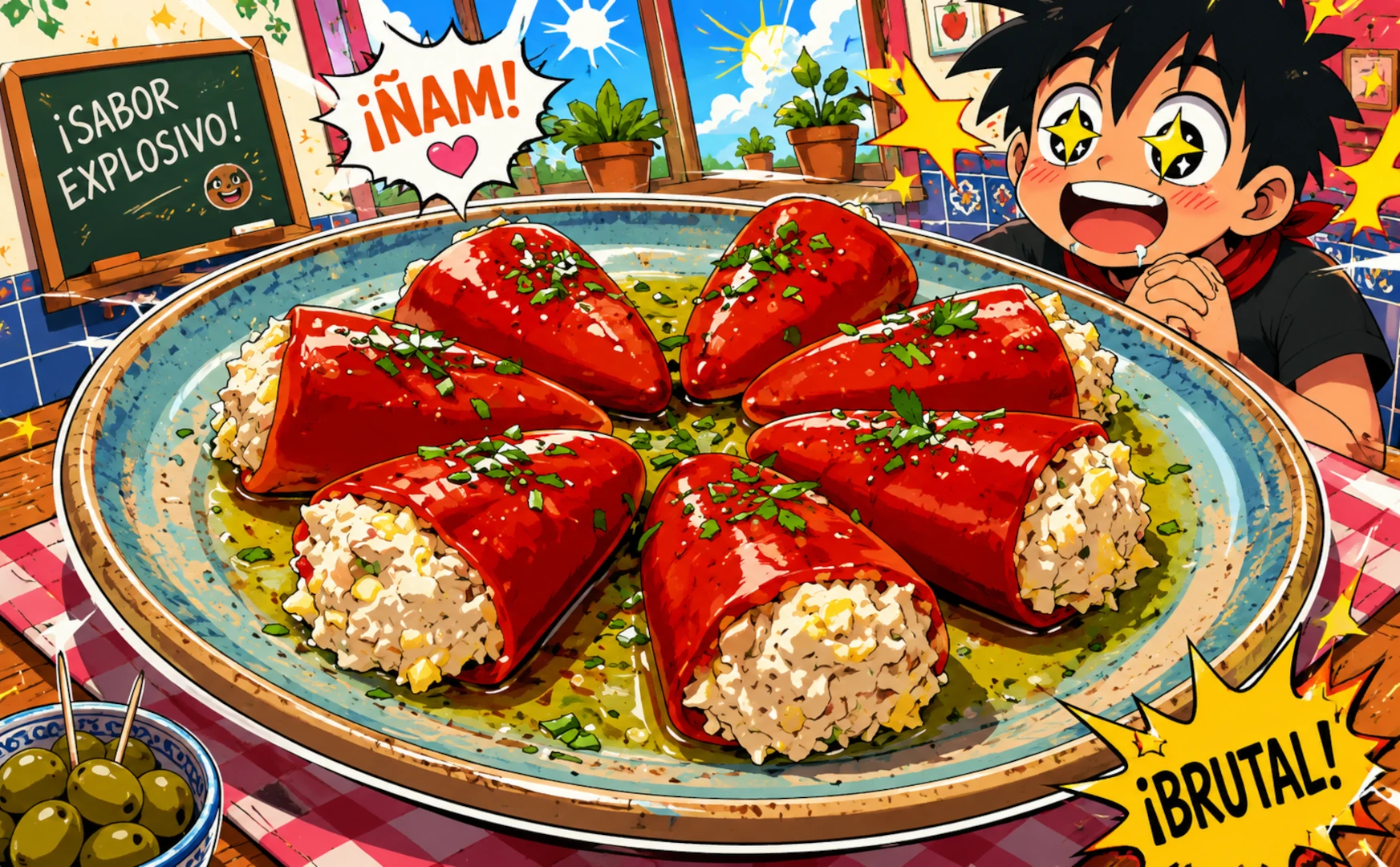 Pimientos del piquillo rellenos de atún.