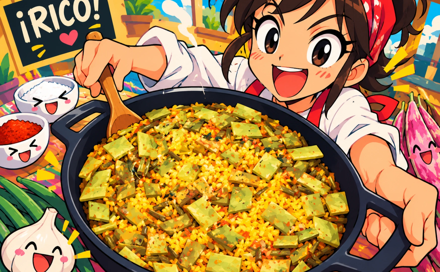 Judías verdes con arroz estilo turco